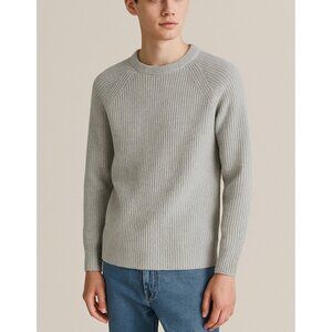 SUITSUPPLY MEN’S COTTON SILK JUMPER CREW NECK PULLOVER Sweater SZ L - LIGHT Gray